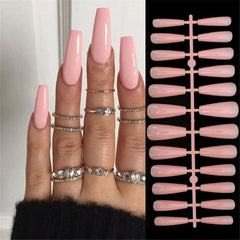 24pcs Matte Pink Almond Press On Nails Flower Design Fake Nails New Fashion French Style Full Cover False Nail Acrylic Nail Tips