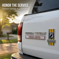 πΊπΈ Vietnam Veteran 1955β1975 Memorial Car Emblem Metal Badge