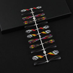3D Fake nails set press on faux ongles capsule tips DIY manicure supplies Colorful sheet music designs long false acrylic nails